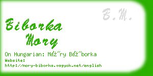 biborka mory business card